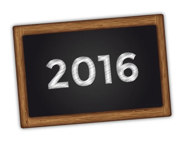 Tafel mit Neujahrsschild 2016 — Stockvektor