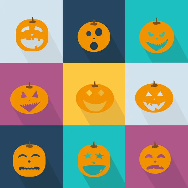 Iconos Conjunto de Halloween — Vector de stock