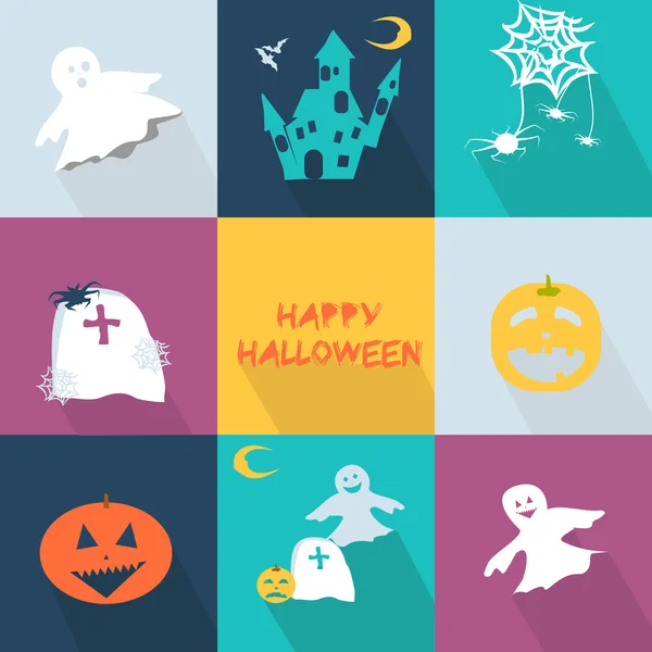 Icons set for the halloween party — Stock Vector