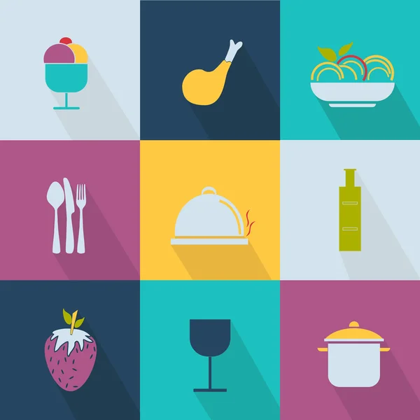 Conjunto de iconos de alimentos — Vector de stock