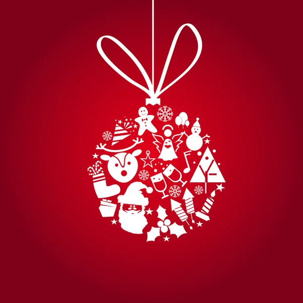 Jul bakgrund med bollar — Stock vektor
