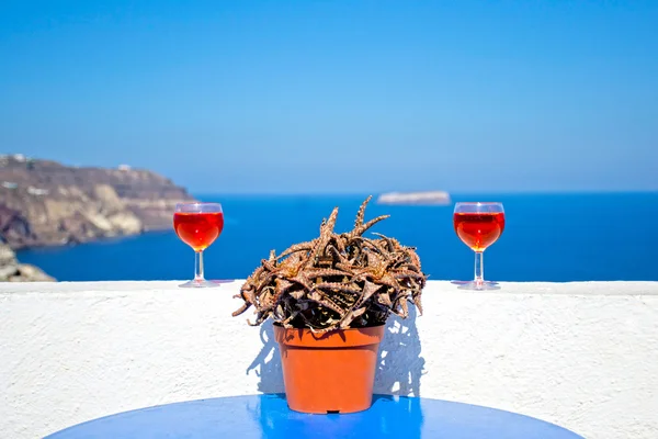 Červený Drink - Santorini, Řecko — Stock fotografie