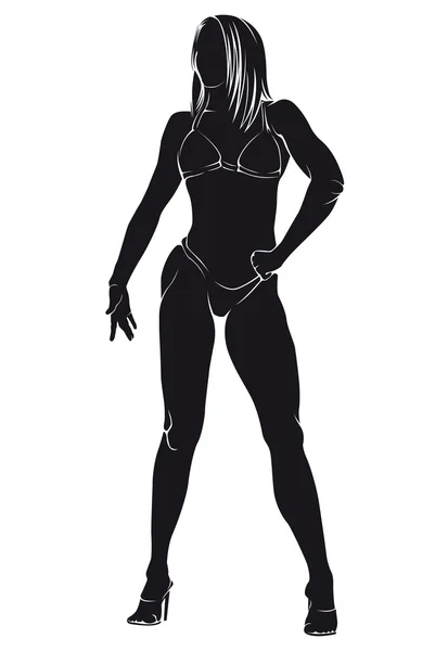 Bodybuilder. Vector silhouette — Stock Vector