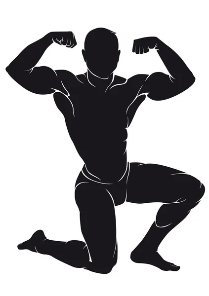 Bodybuilder. Silhouette vectorielle — Image vectorielle