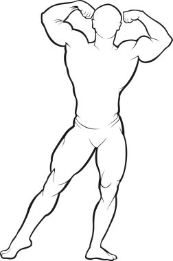 Vücut geliştiricisi. Vektör çizim