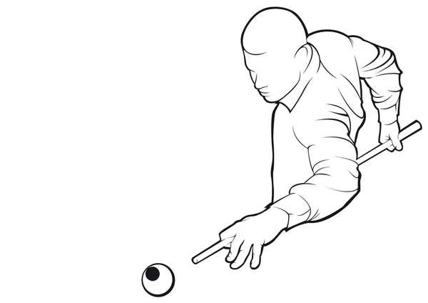 Bilardo oyuncu. Vektör çizim