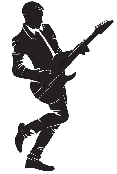 Musician playing guitar — Stock Vector