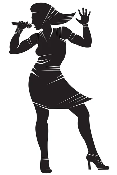 Cantante femenina — Vector de stock