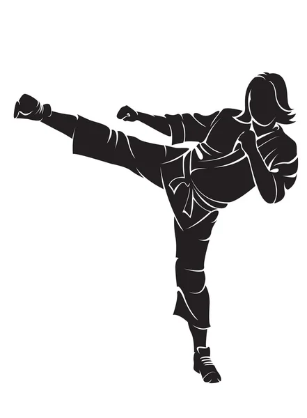 Kvinnan karate fighter — Stock vektor