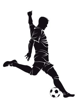 Football (soccer) player with ball