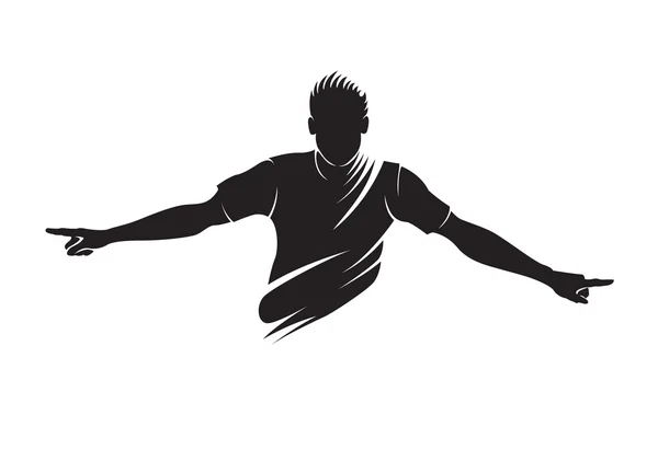 Vector man silhouet op wit — Stockvector