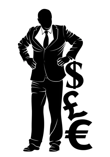 Businessman. Boss with money symbols — Stok Vektör