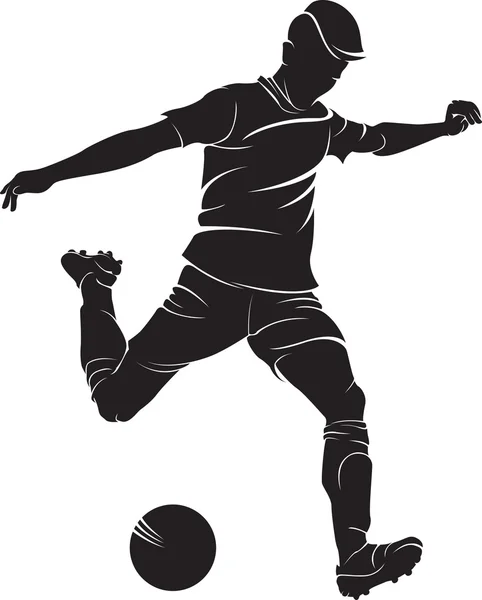 Football (soccer) player with ball — Stock Vector