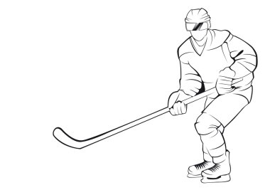 Hokey oyuncusu. Vektör görüntü