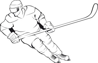 Hockey player. Vector image clipart