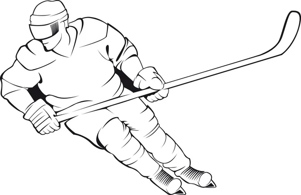 Joueur de hockey. Image vectorielle — Image vectorielle