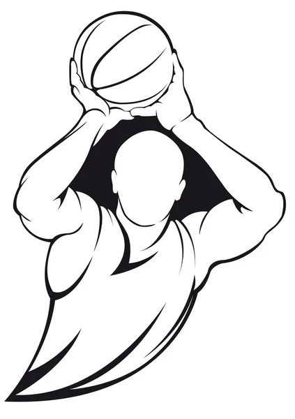 Giocatore di basket. Immagine vettoriale — Vettoriale Stock