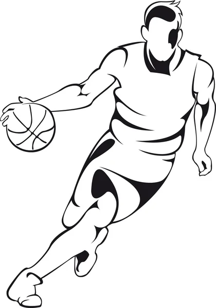 Giocatore di basket. Immagine vettoriale — Vettoriale Stock