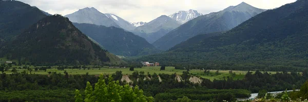 Mountains North Caucasus Russia Russian Nature Green Valleys Panoramic View — Stock Photo, Image