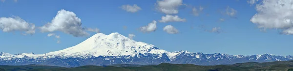 Эльбрус Заснеженные Горные Вершины Близнецов Северный Кавказ Панорамные Виды Горы — стоковое фото