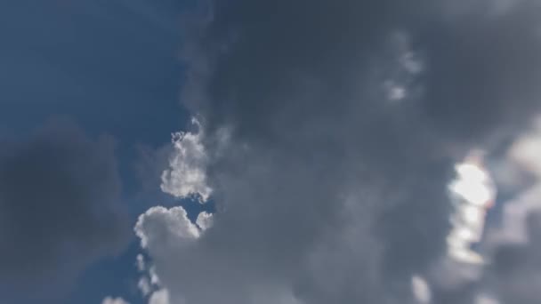 Timelapse Chmur Słońce Łamie Przez Chmury Przyjęte Dziecko Obiektywu Efektem — Wideo stockowe