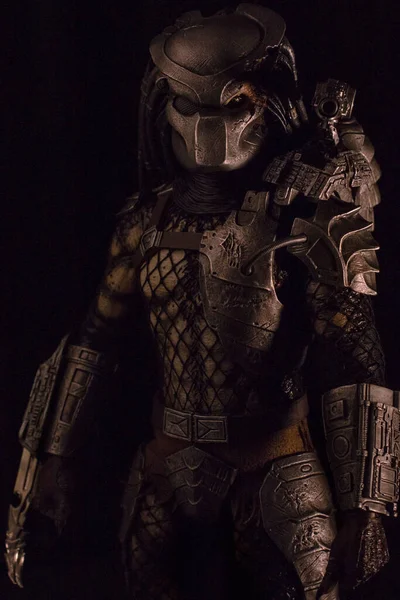 Die Figur Predator Seiner Ausrüstung Figur Aus Filmen Und Comics — Stockfoto