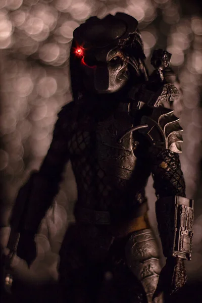 Character Predator His Equipment Character Movies Comics Predator Space Warrior — Stock Photo, Image