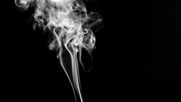 Lágy Köd Lassított Felvételen Sötét Háttérrel Reális Légköri Szürke Füst — Stock videók