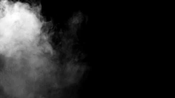 Niebla Suave Cámara Lenta Sobre Fondo Oscuro Humo Gris Atmosférico — Vídeos de Stock