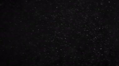 Siyah arka planda havada beyaz-gümüş parçacıkları var. Bazı parçacıklar güzel bir bokeh içinde bulanıklaşıyor. Çeşitli karıştırma kiplerinde videolarınız için 4K arkaplan.