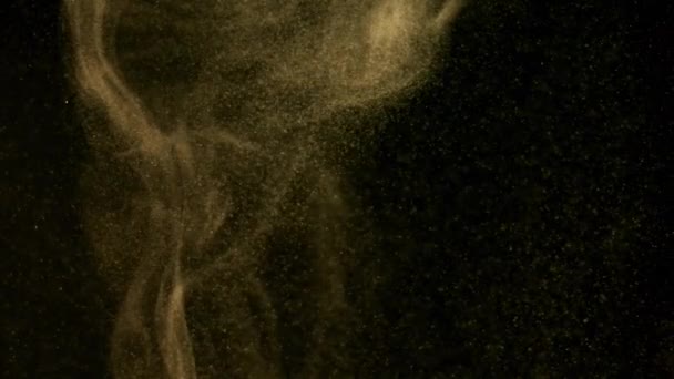 떠다니는 황금빛빛나는 입자들의 현탁액 모드의 동영상을 — 비디오
