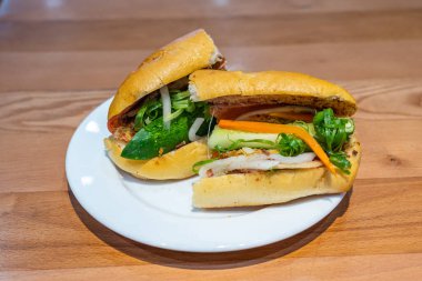 Crispy Vietnamese style pork sandwich, banh mi