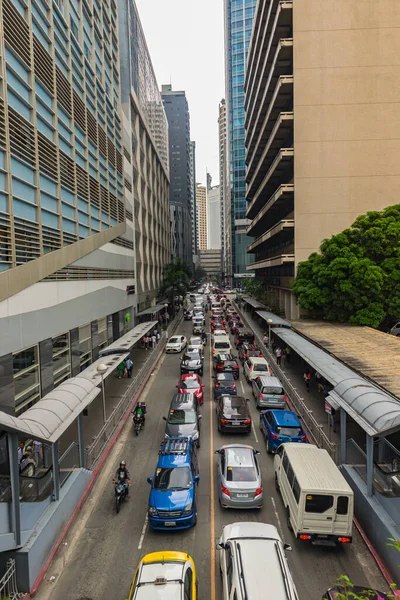 30 de enero de 2018 - Atasco de tráfico en hora punta en Makati, Filipinas — Foto de Stock