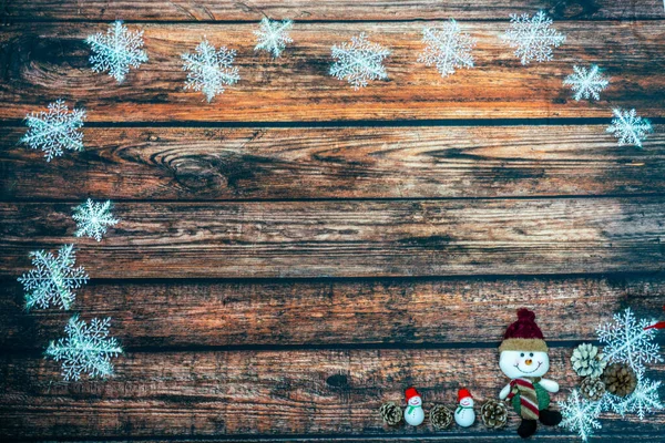 Kerst achtergrond met grote en kleine Snowman — Stockfoto