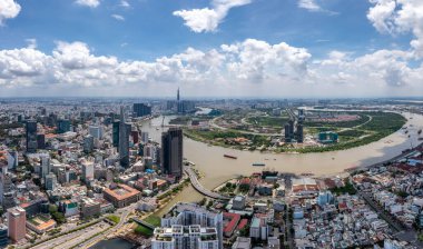 Hava manzaralı güzel bir günde Saigon 
