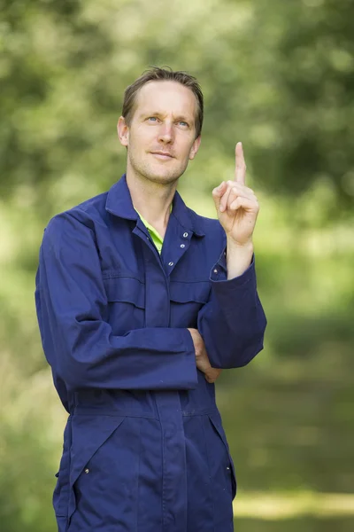 Positive thinking concept of farmer in the field — Stock Photo, Image