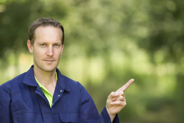 Positive thinking concept of farmer in the field — Stock Photo, Image