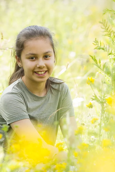 Positief denken en idee concept van girl scout Rechtenvrije Stockfoto's