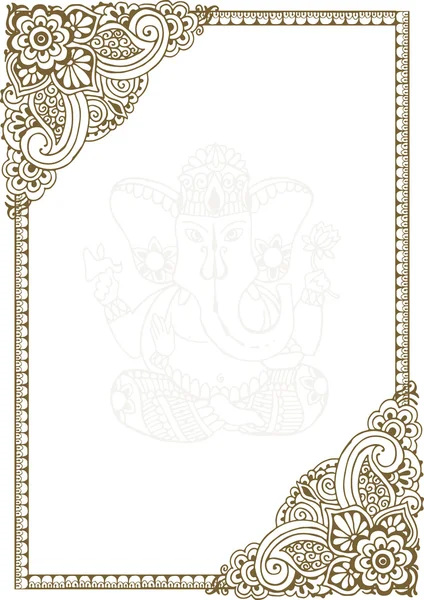 Cadre avec motifs indiens — Image vectorielle