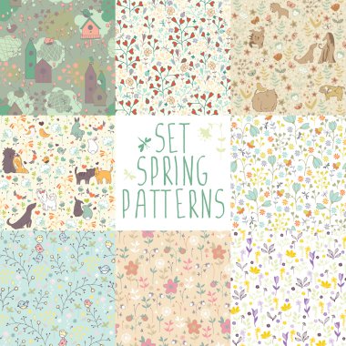 Bahar çiçek desenleri