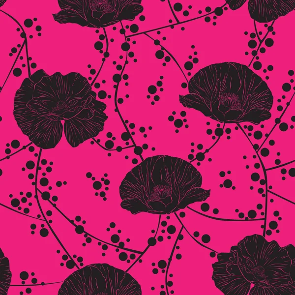 Fond sans couture avec des fleurs — Image vectorielle