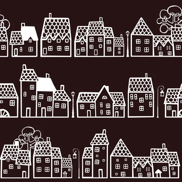 Seamless pattern with houses — Stock Vector