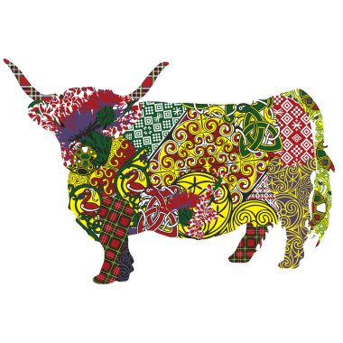 İskoç desenleri inek