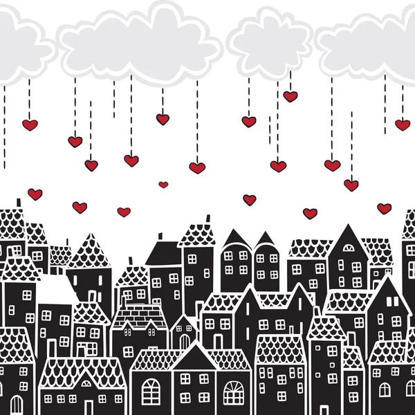 Valentine's Day in the city — Stock Vector