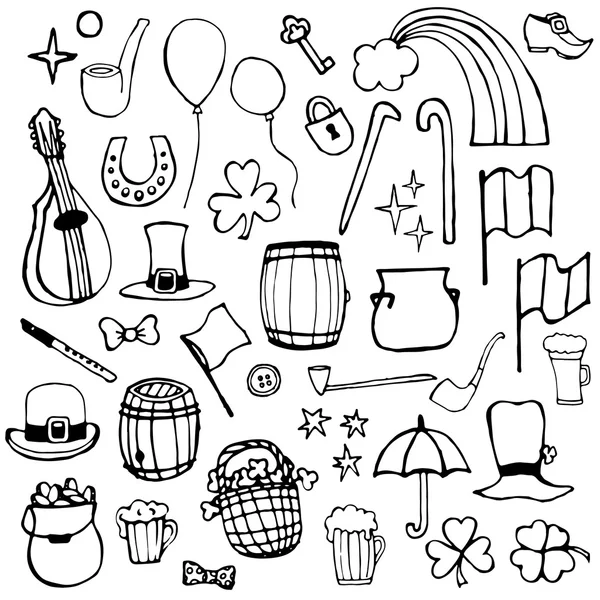 Symboles d'icônes Jour de Patrick — Image vectorielle