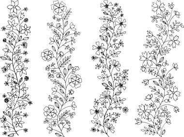 Dört farklı el yapımı çiçek