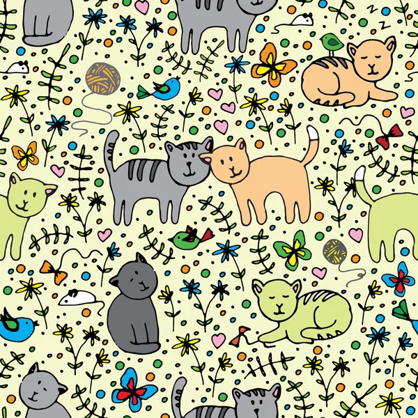 Seamlessly pattern with cats Vector Graphics