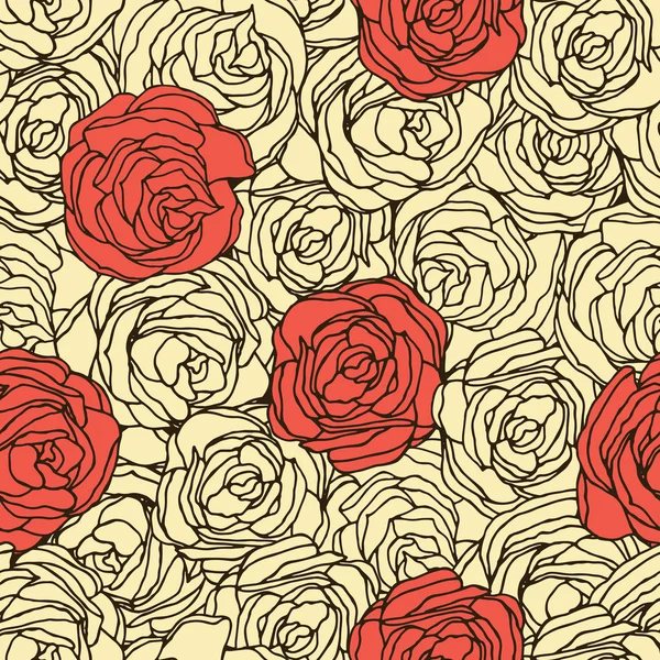 Patrón floral inconsútil en estilo retro — Vector de stock