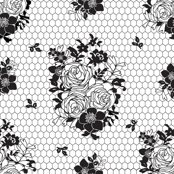 Seamless pattern with flowers — Stock Vector