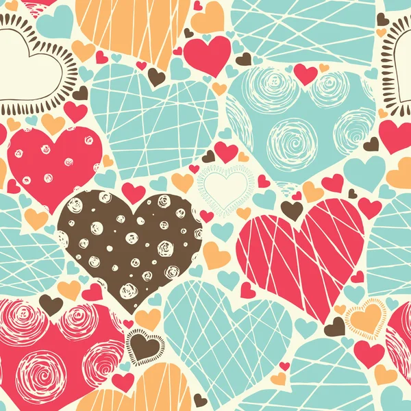 Seamless pattern with hearts — Stock Vector